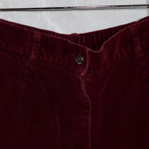 Vintage L.L. Bean Maroon Corduroy Pants | High-Rise Relaxed Fit | Size 12 - Picture 2 of 5